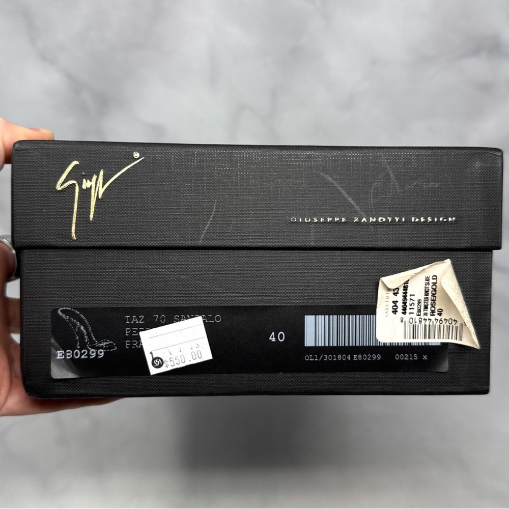 Giuseppe Zanotti Vintage Y2K Taz 70 Rose Gold Leather Knot Mule Sandal Heels 40 - Picture 14 of 16